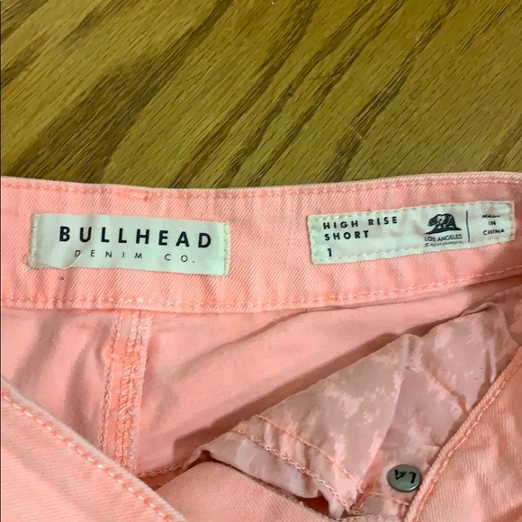 Bullhead | Salmon Pink Hipster Cut Off Shorts - Picture 5 of 5